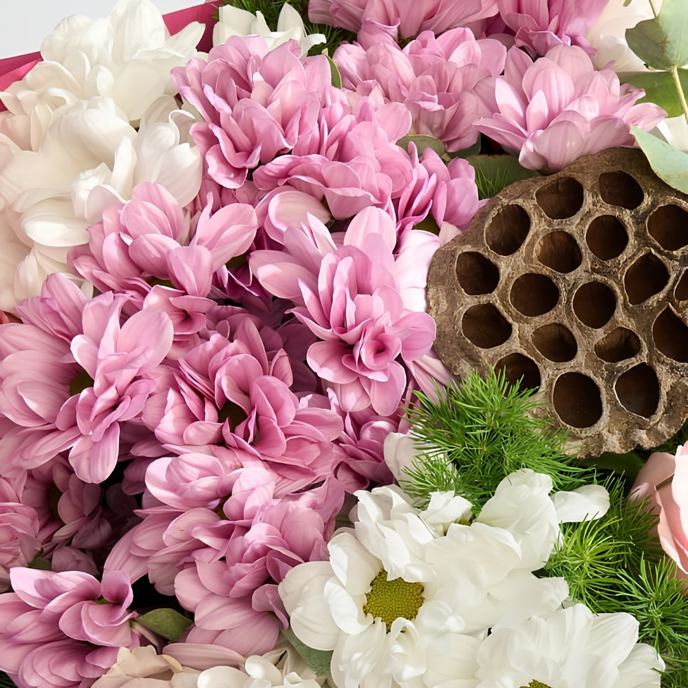 Daisy Rose Bouquet – Pembe Beyaz Papatya ve Gül Buketi
