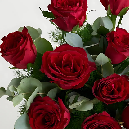 Vazoda 11'li Kırmızı Gül - Rosentra | Premium Flowers