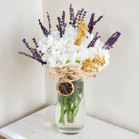 Pure Daisy Vase – Cam Vazoda Beyaz Papatyalar